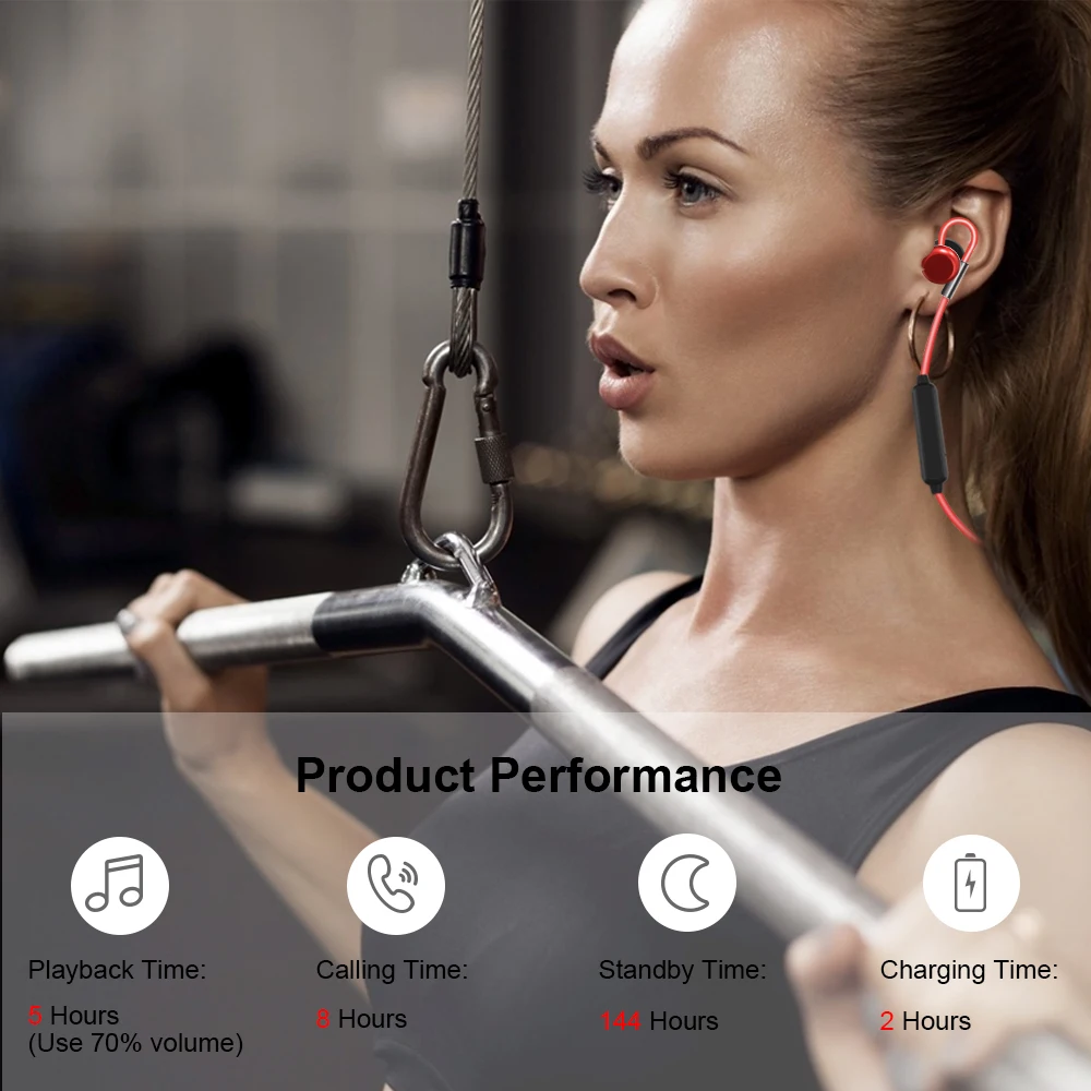 

Handsfree Magnetic Bluetooth Earphone Waterproof Ipx7 Stereo Sport Wireless Earphone For Common Headphone With Microphone
