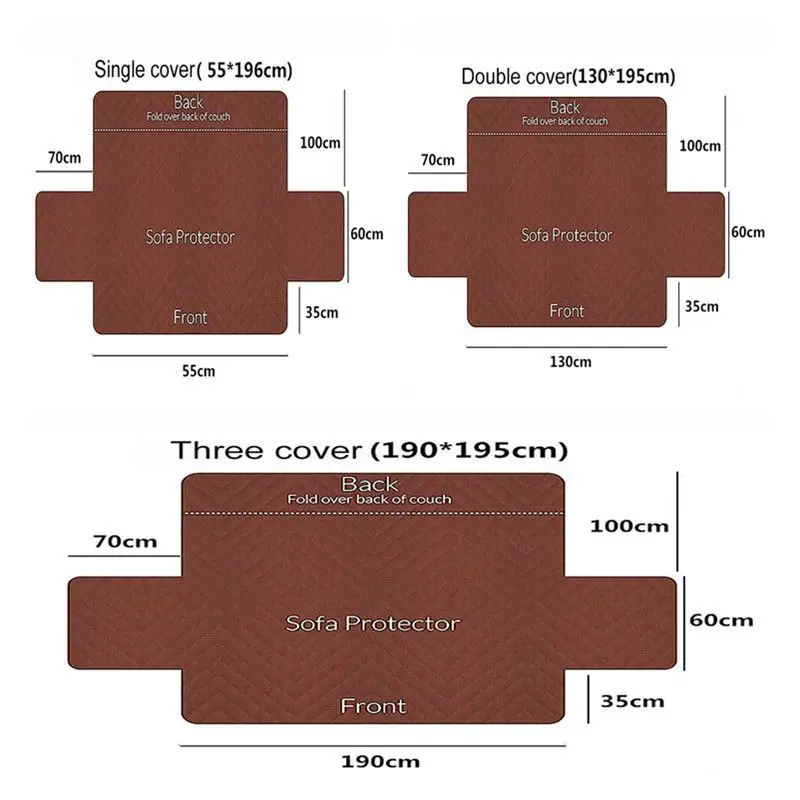 

Sofa Couch Cover Chair Throw Pet Dog Kids Mat Furniture Protector Reversible Washable Removable Armrest Slipcovers 1/2/3 Seat