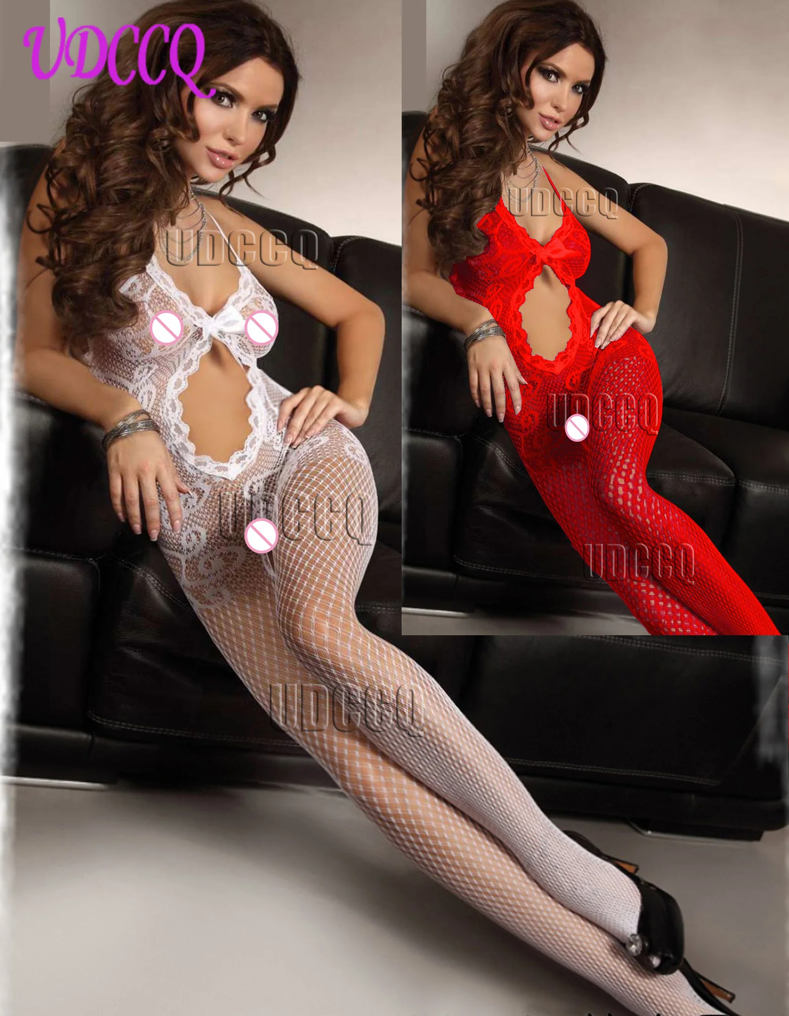 Сексуальное кружевное платье с фактурой в виде рыбной сети Косплей Пижама