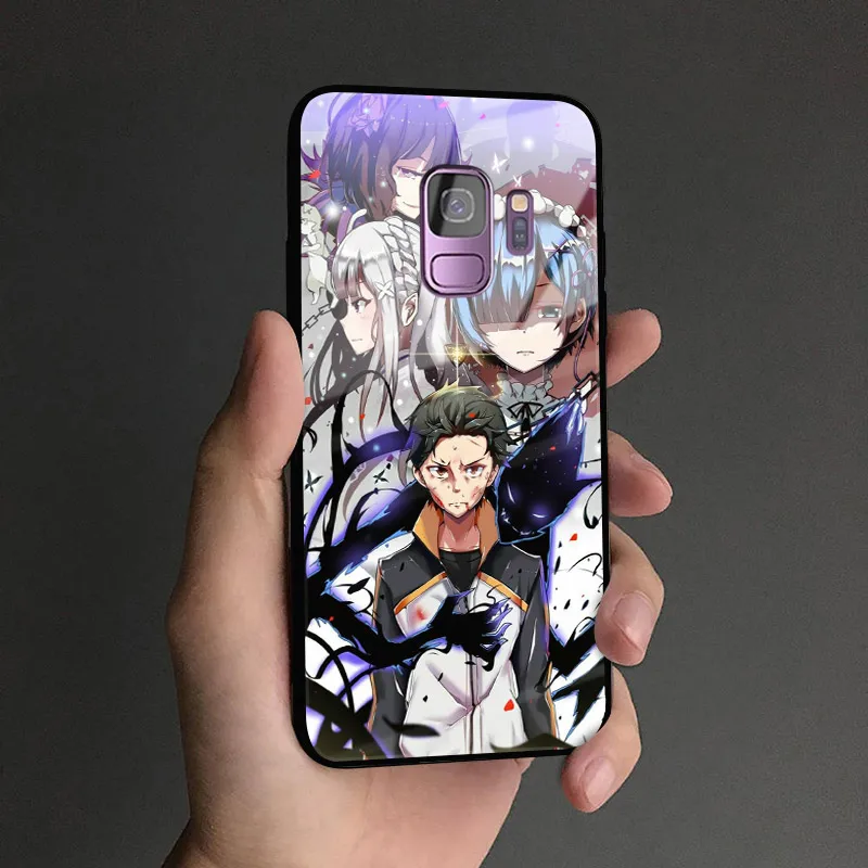 AE 2130 Re Zero Аниме Ram Rem Emilia чехол для телефона для samsung Galaxy S8 S9 S10e S10 Note 8 9 10 Plus закаленное стекло Мягкий силиконовый чехол - Цвет: AE 2130