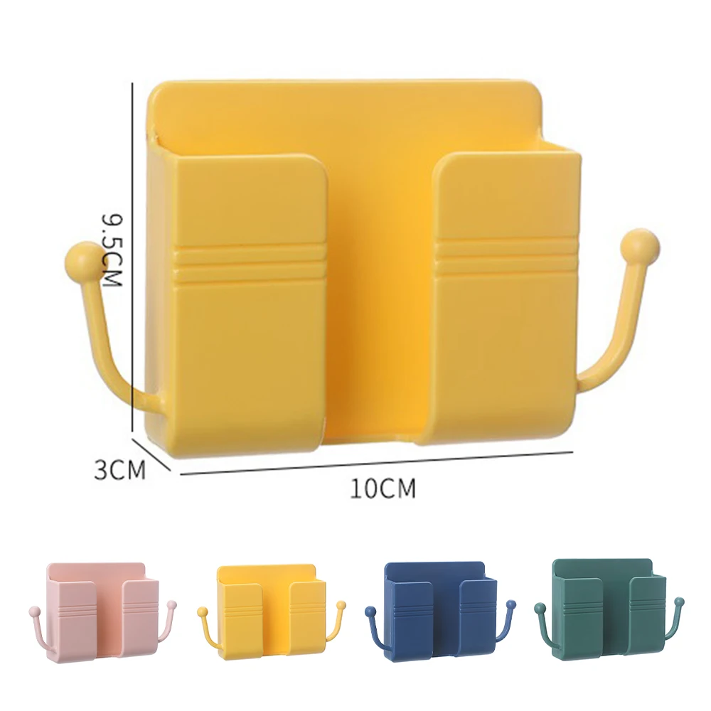 

1PC Wall Mounted Organizer Storage Box Remote Control Mounted Mobile Phone Plug Wall Holder Charging Multifunction Holder Stand
