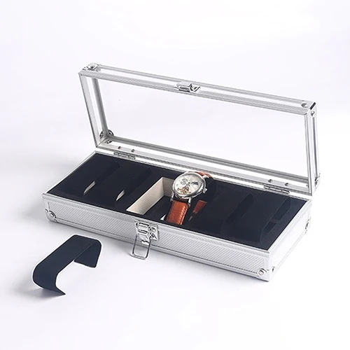 Сетчатый Алюминиевый Чехол для часов коробка хранения наручных держатель