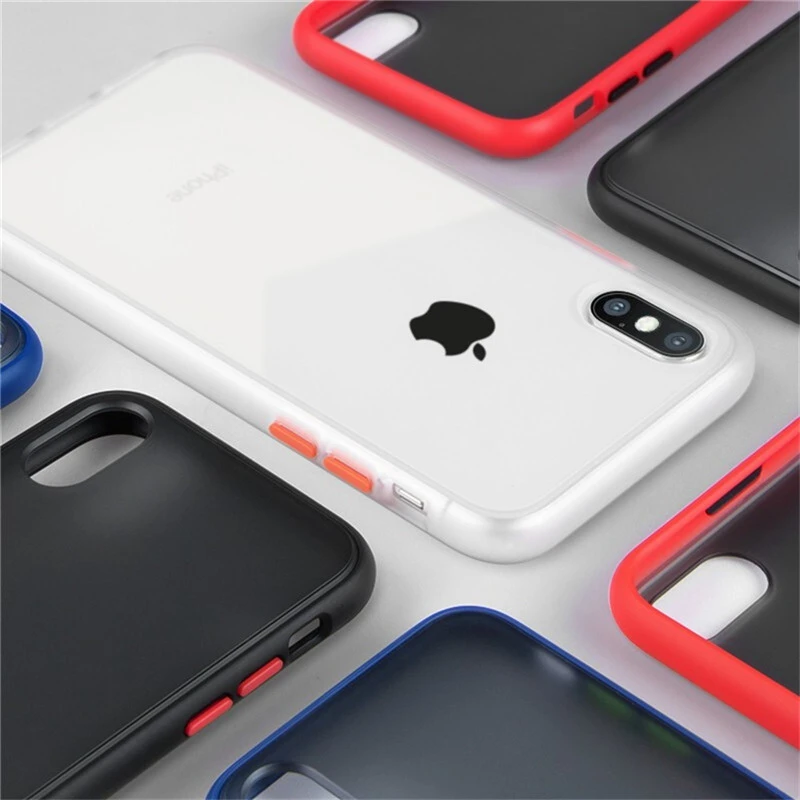 

Luxury Shockproof Silicone Clear Phone Case For iPhone 11 Pro X XR XS Max 7 8 6 6s Plus Case Bumper Matte Transparent Back Cover