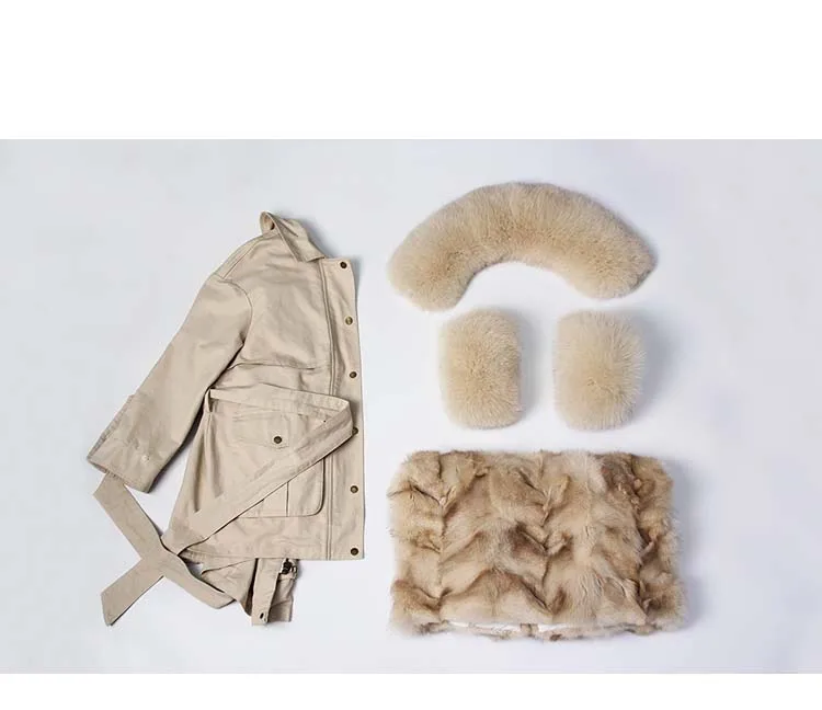 Парка из натурального меха отстегивающееся короткое пальто 2020 зимняя теплая