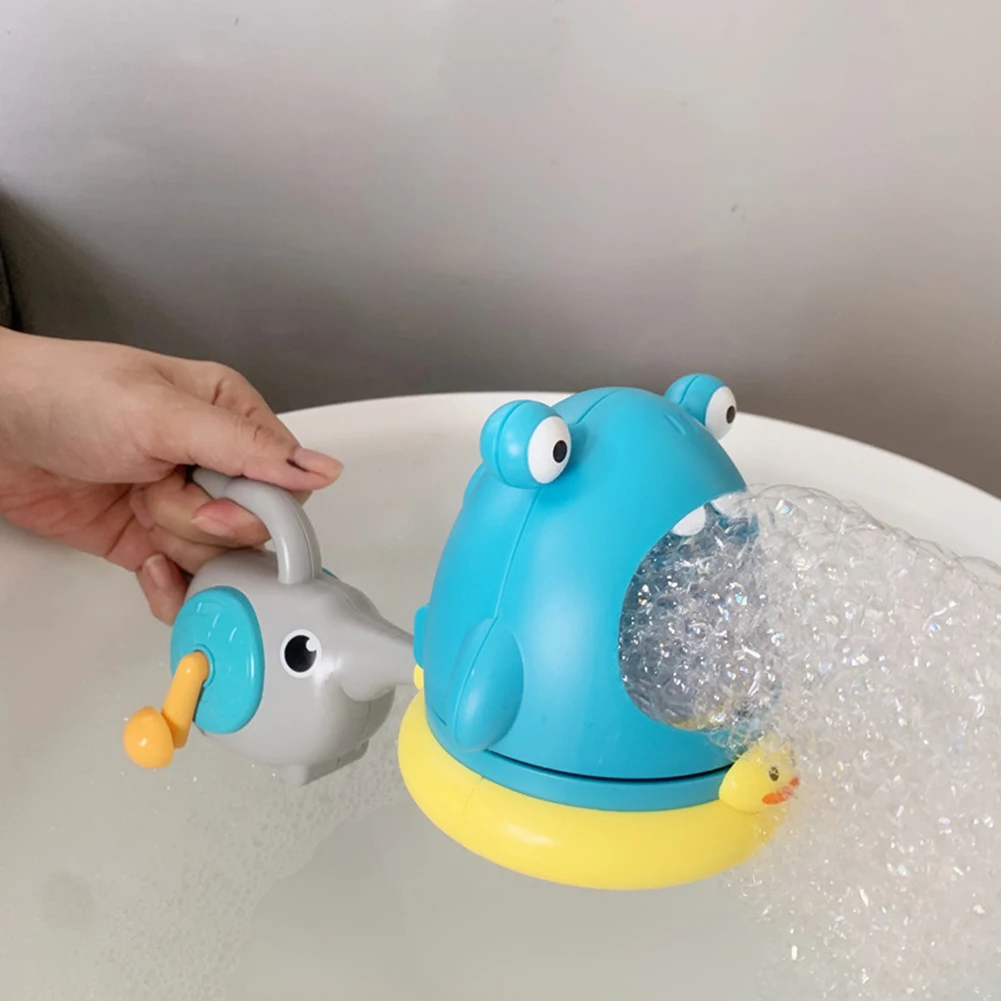 

New Bath Toys Blowing Bubble Cute Cartoon Shark And Crab Swimming Bathtub Soap Machine Toy For Children Baby Bathing Funny Toys