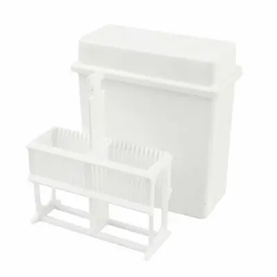 

Plastic Covered 24 Slots Staining Jar Rack White for Microscope Slides