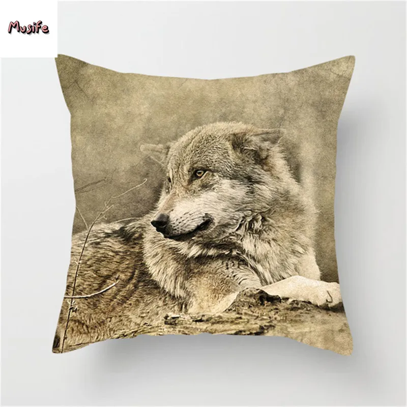 

Natural Animal Pillowcase Wolf Dog Soft Blanket Pillow Set Pillowcase Home Hotel Bed Car Seat Back Decoration Pillowcase Comfort
