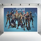 Декоративный тканевый фон Fortnite для вечеринки на день рождения, Декор для дома, крепость, ночная тема, макет аниме, лучший подарок для ребенка, 125*80 см