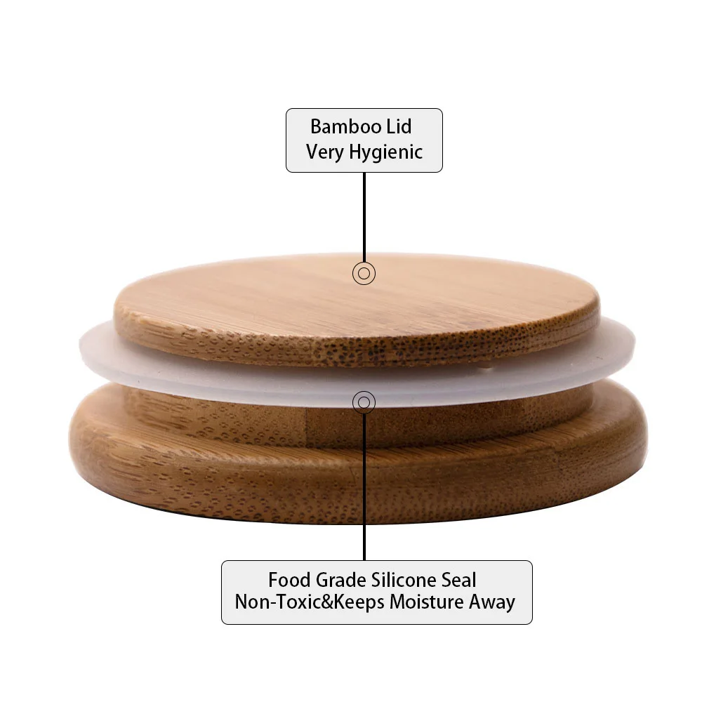 Новый Natrual бамбуковый контейнер для хранения банка 125 мл стеклянные банки с