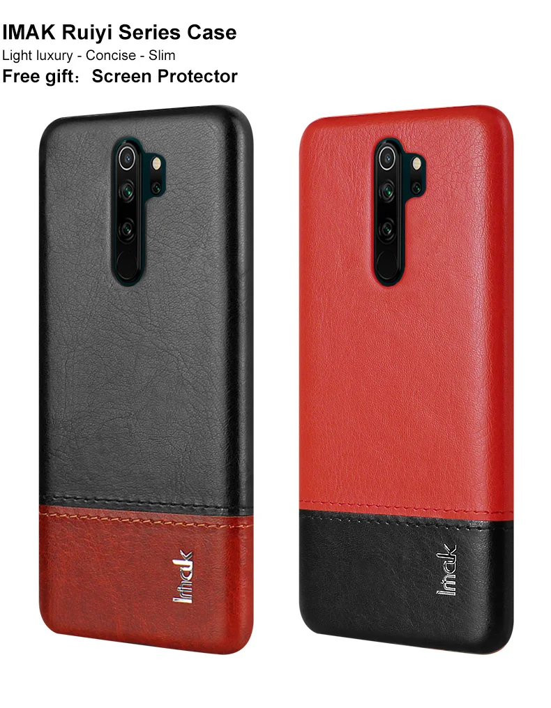 Роскошные Чехлы Imak Ruiyi для Xiaomi Redmi Note8 Note 8 Pro, тонкий чехол для задней крышки телефона, жесткий чехол для ПУ ПК, деловые обложки