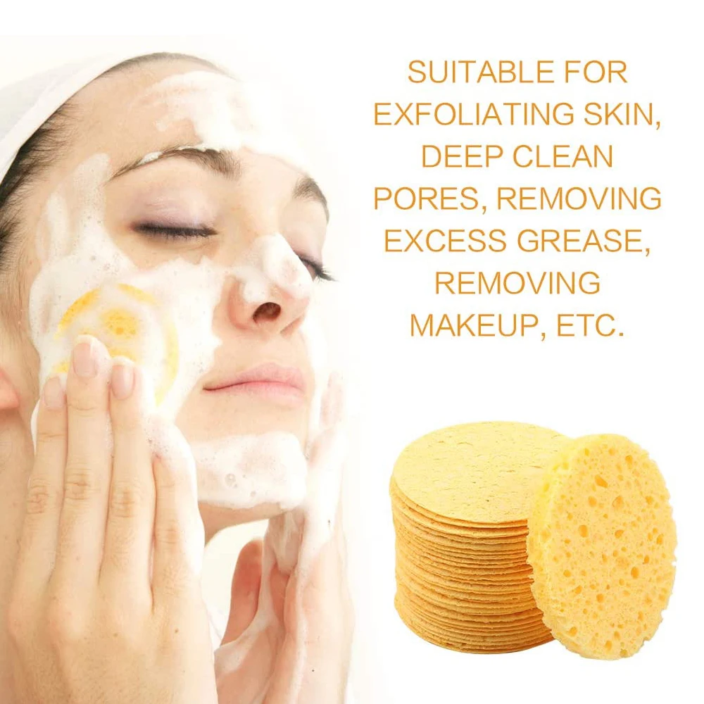 Набор щеток для чистки лица оптом 100 шт. сжатые губки из натуральной целлюлозы