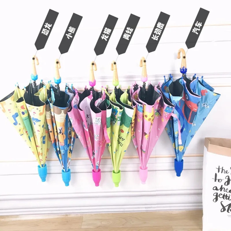 New children's umbrellas long curve handle transparent rain umbrella for kids cartoon animals style girl boy Picture | Дом и сад