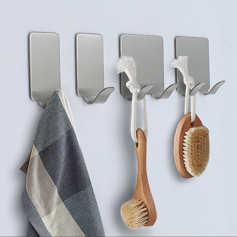 

Waterproof Adhesive Storage Rack Clothes Stand Organizer Hook Balcony Hanger Closet Clothes Glass Mug Shelf Hanger