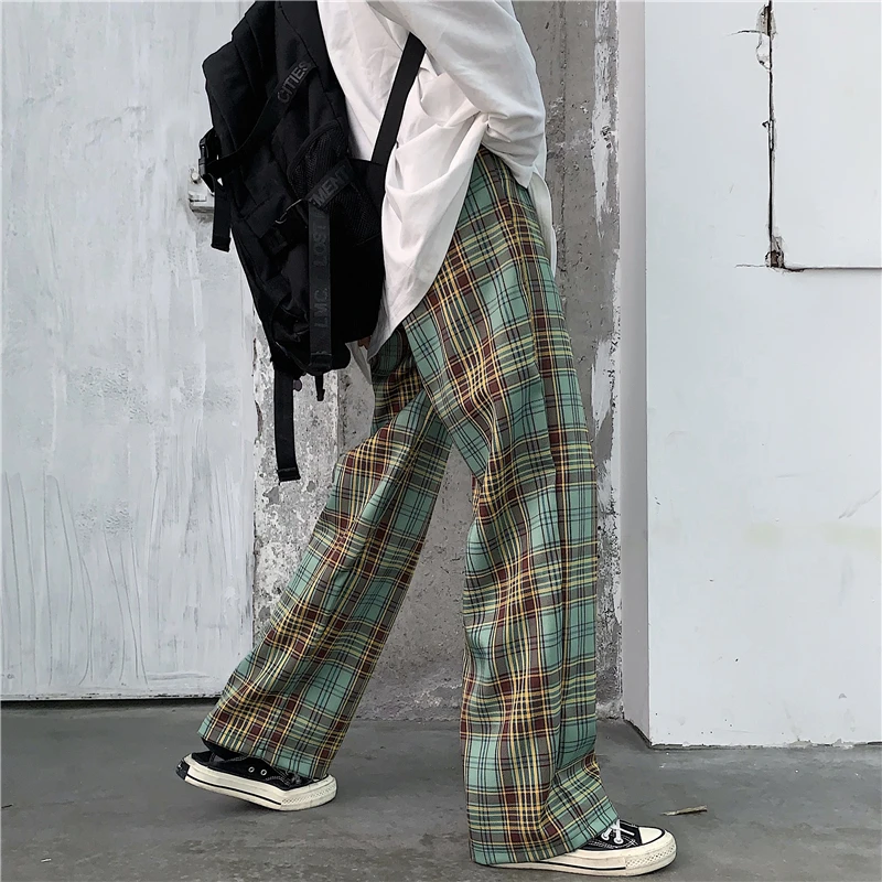 

Женская Тканевая обувь в стиле Харадзюку; В винтажном стиле; С принтом штаны в клетку для женщин новый корейский стиль брюки в клетку Японск...