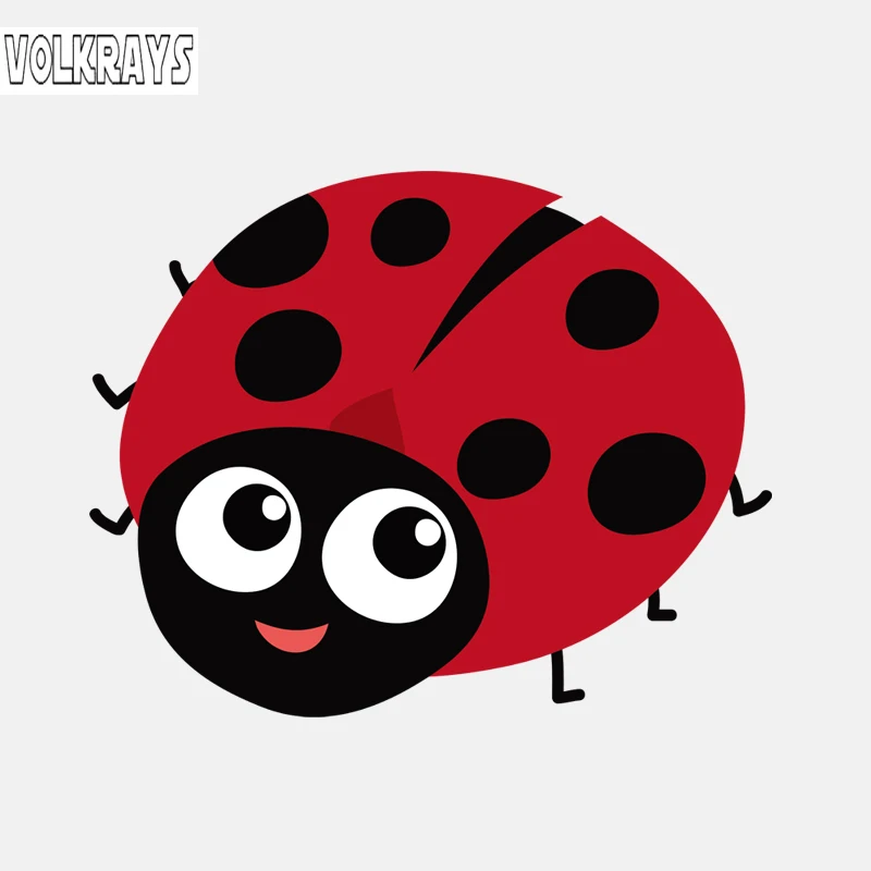 Volkrays Милая Автомобильная наклейка Красный горошек улыбка Божья коровка