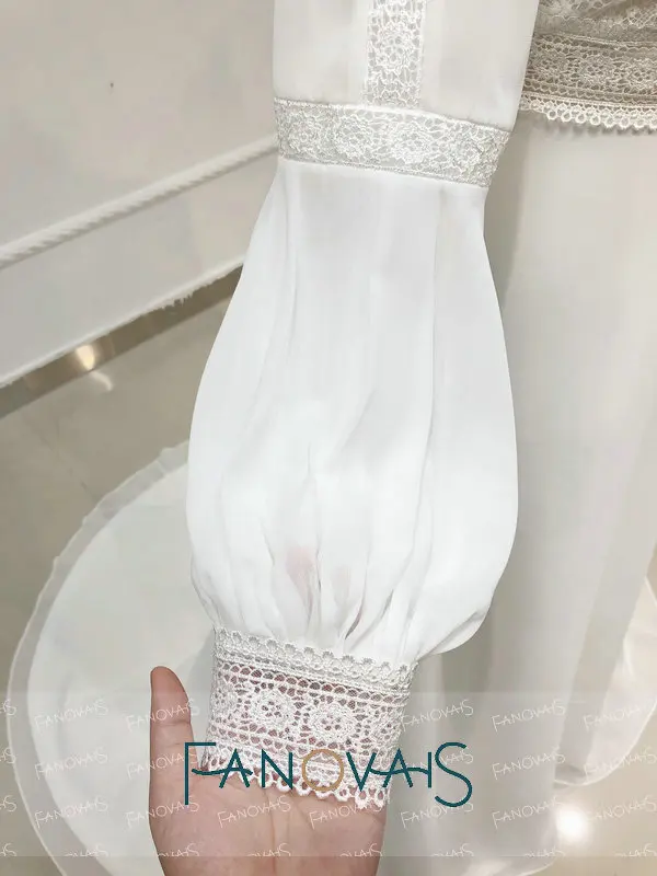 Пляжные Boho свадебный наряд Одежда с длинным рукавом с расширенным съемным подолом Vestido de Novia свадебные платья в богемном стиле suknia slubna