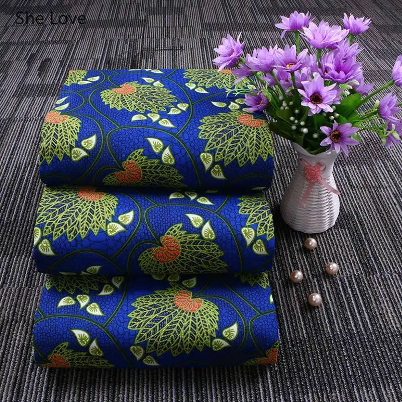 Тканевая ткань Chzimade из натурального воска с цветочным принтом 1 ярд африканская