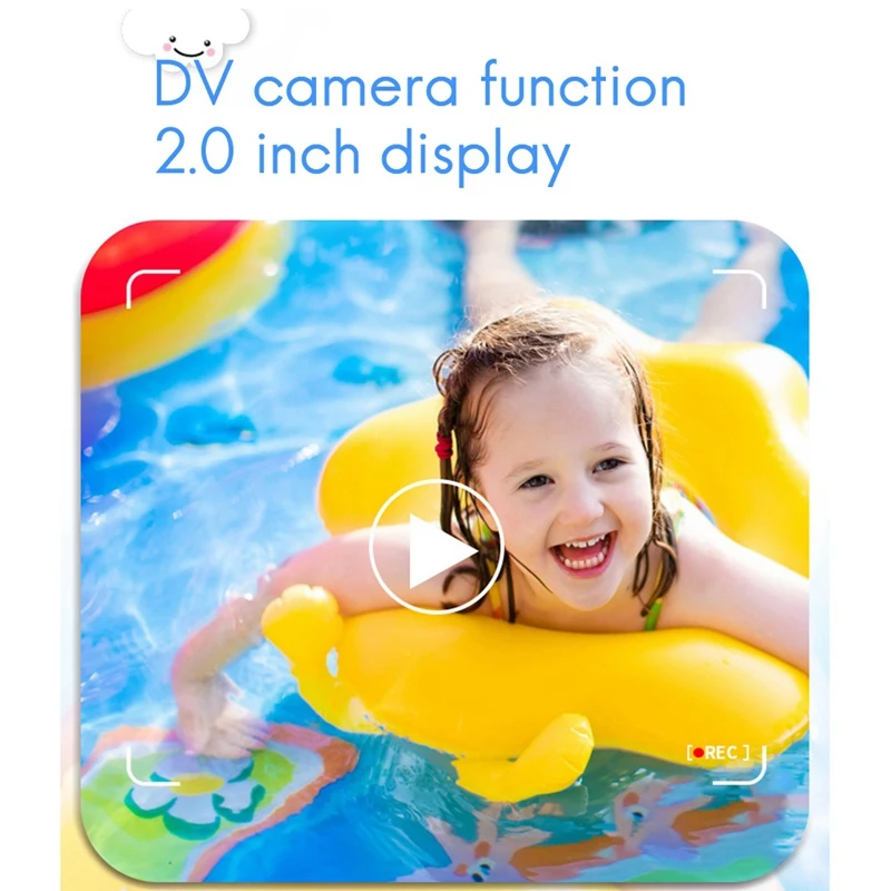

Mini Children 12MP Digital AI DV Camera, Portable Color Auto Focus Camera, Anti-Fouling Camera with Cord