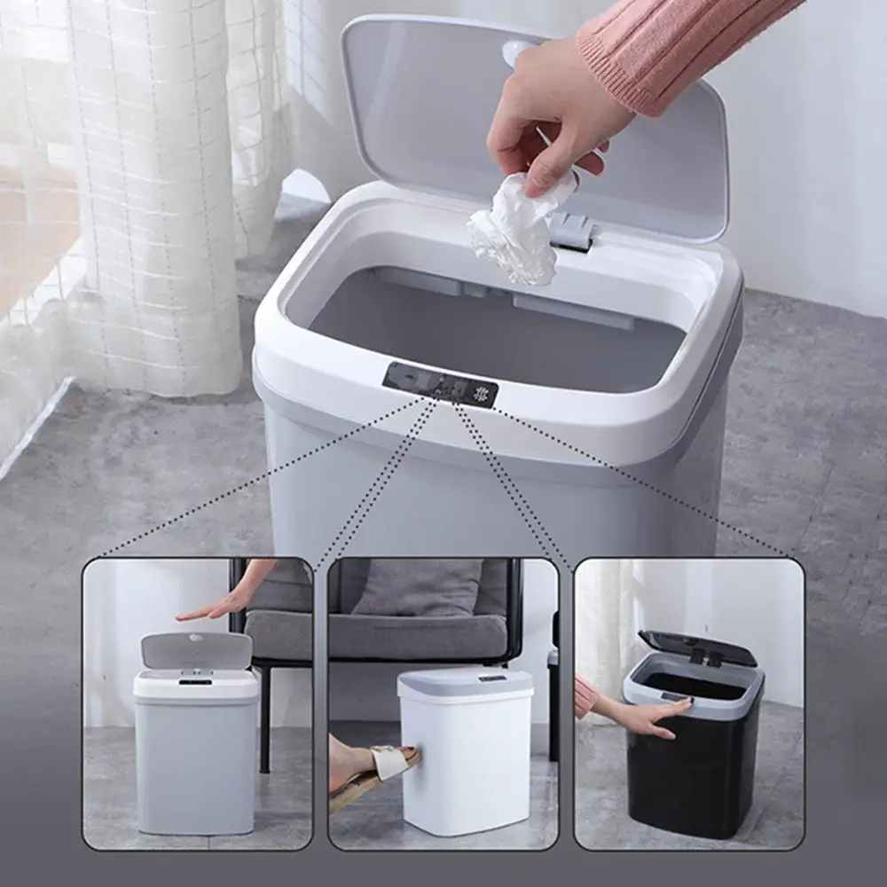

Electric Smart Trash Can Rechargeble Automatic Waste Garbage Bin Barrel Home Office Waste Bin