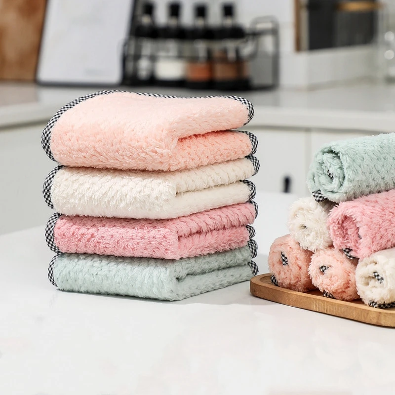 5 шт./лот мягкая впитывающая ткань для кухонного стола и тарелок тряпки