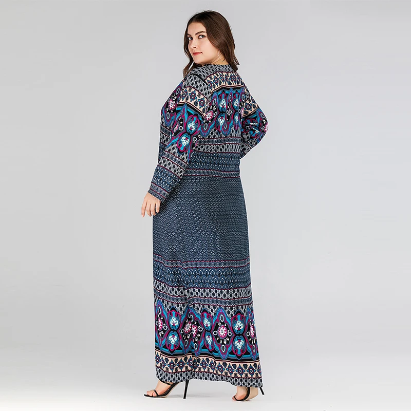 Абайя Дубай Арабский исламский Турция мусульманские женщины печатных Вышитые