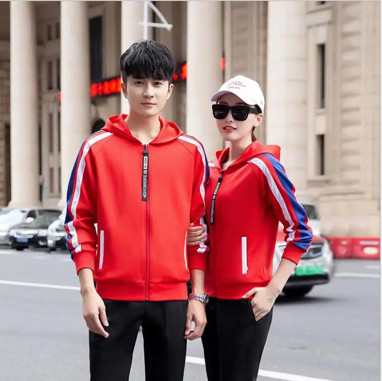 High quality fitness CP Receiving awards Unisex Autumn winter couple sports casual  sportswear  running group school uniform enlarge