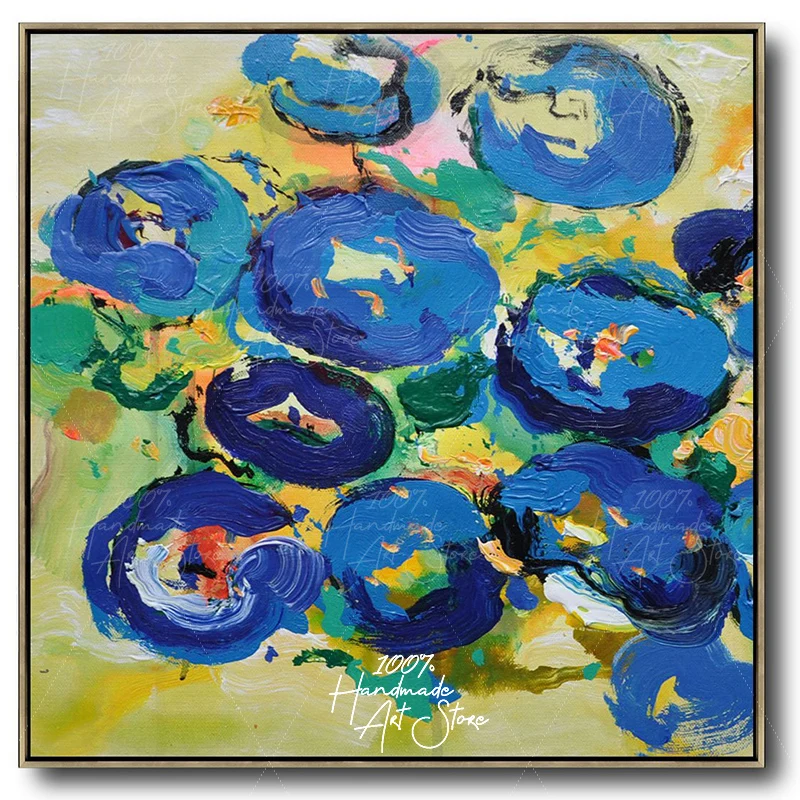 

home decoration accessories oil painting 100% Handmade Silver Flower Gentle Abstract Art For Living Room Modern High Quality