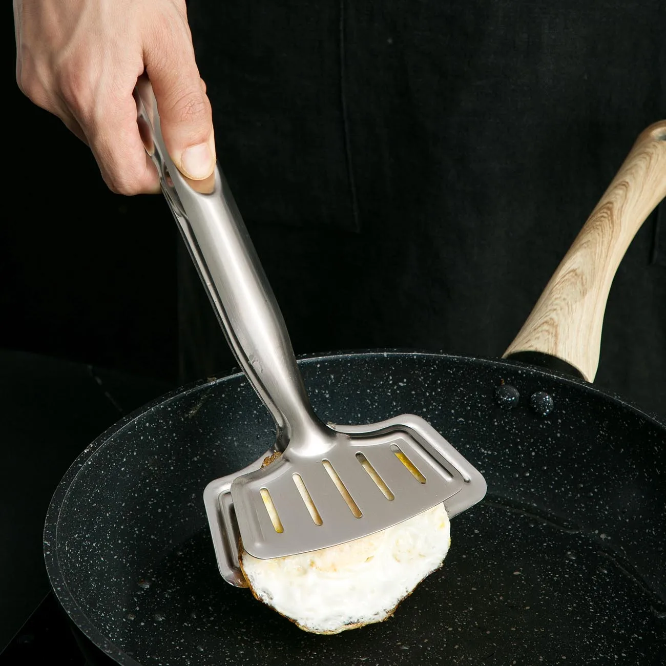 Лопатка для сковородки из нержавеющей стали фильтр масляный зажим домашняя