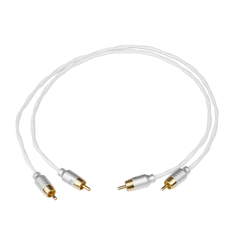 1 пара Hi Fi аудиокабель с серебряным покрытием 2RCA на 2RCA|Кабели VGA| |