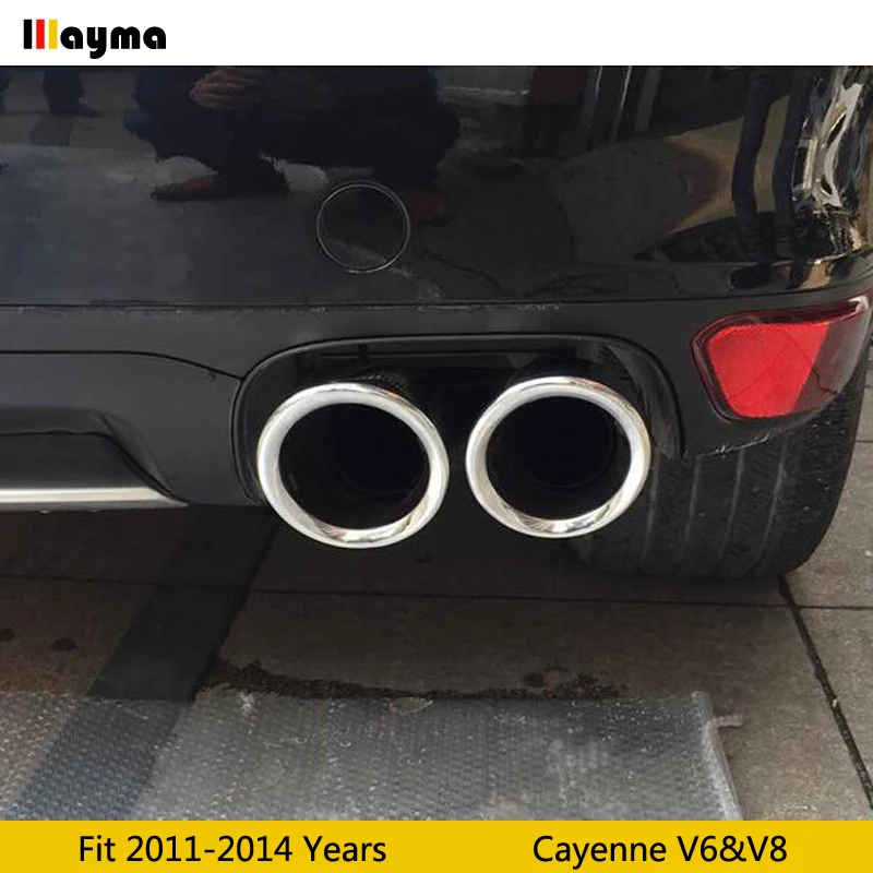 1 пара глушители из нержавеющей стали для Porsche Cayenne V6 V8 2011 2014 s GTS|Шумоглушители| |
