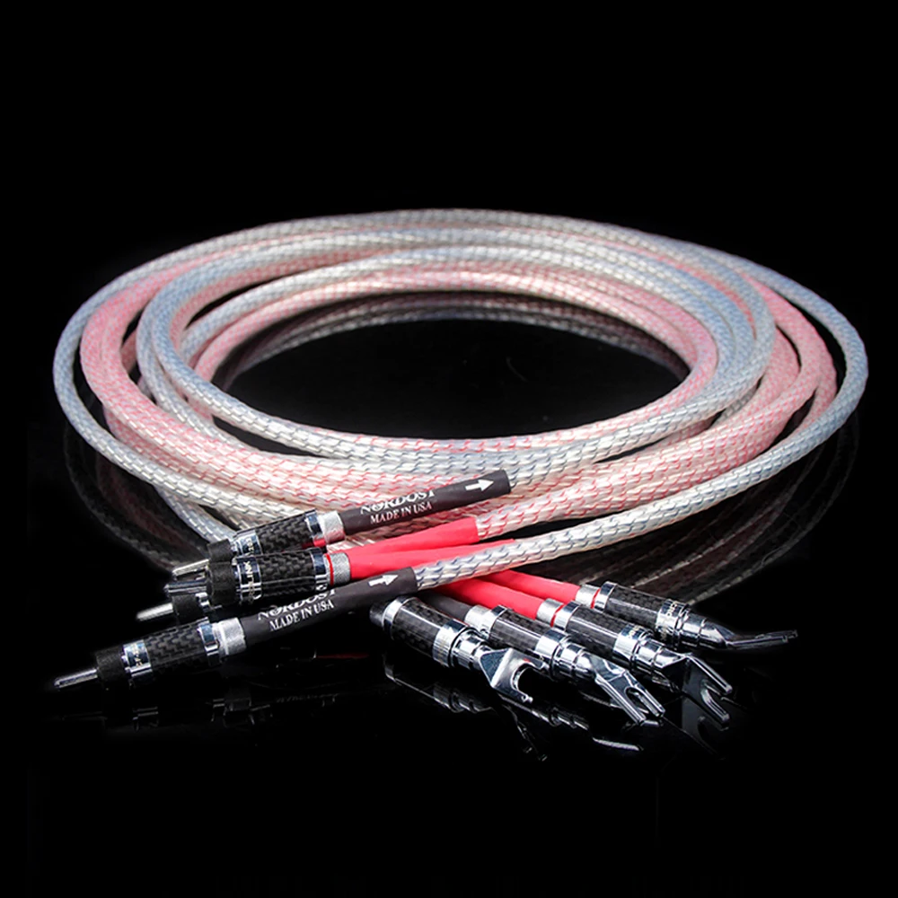 

2023 пар Nordost Valhalla аудиокабель для динамика hifi кабель для динамика с Y-образным разъемом из углеродного волокна