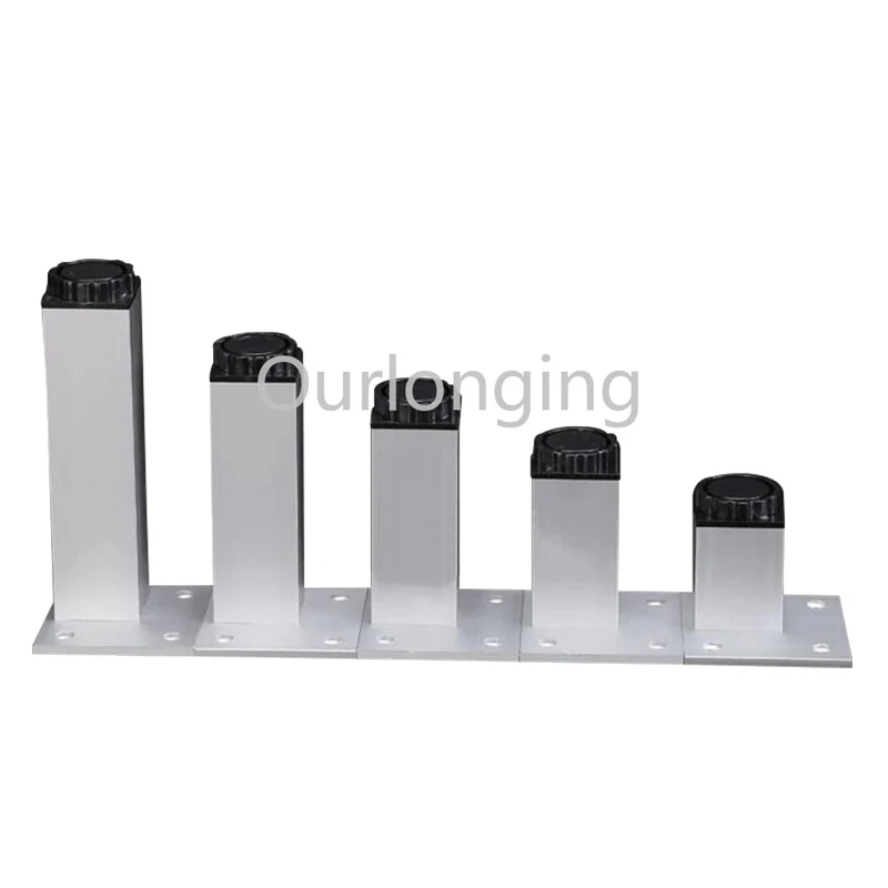 

4PCS Aluminum Alloy 18mm Adjustable Square Furniture Legs Cabinet Sofa Silver