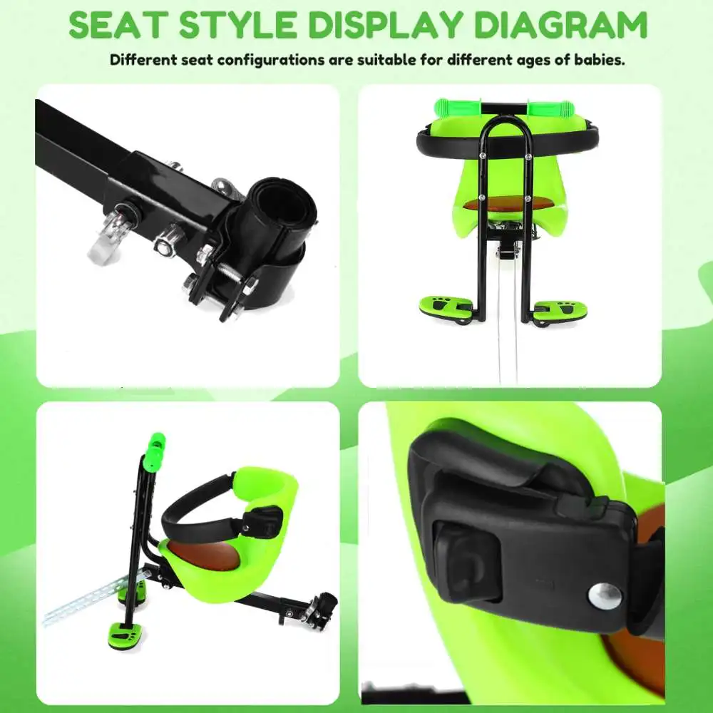 

Children Bicycle Safety Saddle Electric Bicycle Saddle Kids Bike Saddle Front Seat Enclosed Seat Bicycle Seat Frame With Pedals