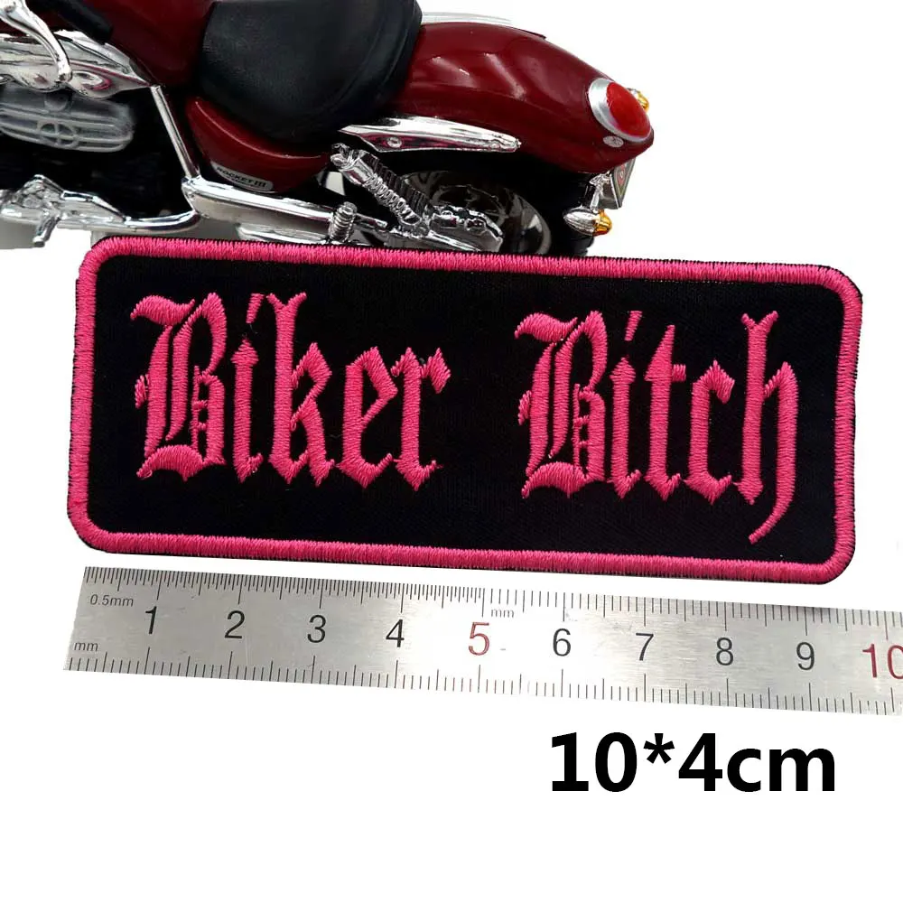 Байкер BITCH Именные Бирки вышитые в байкерском стиле из ПУ искусственной кожи