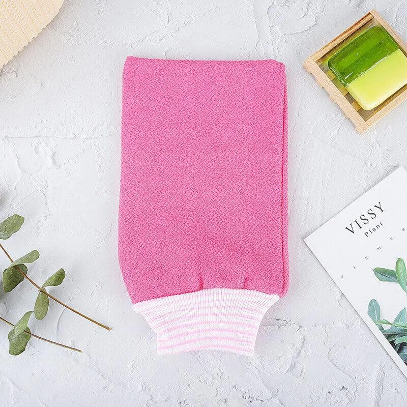 Двухстороннее отшелушивающее полотенце скребок для спины мягкое банное из люфы