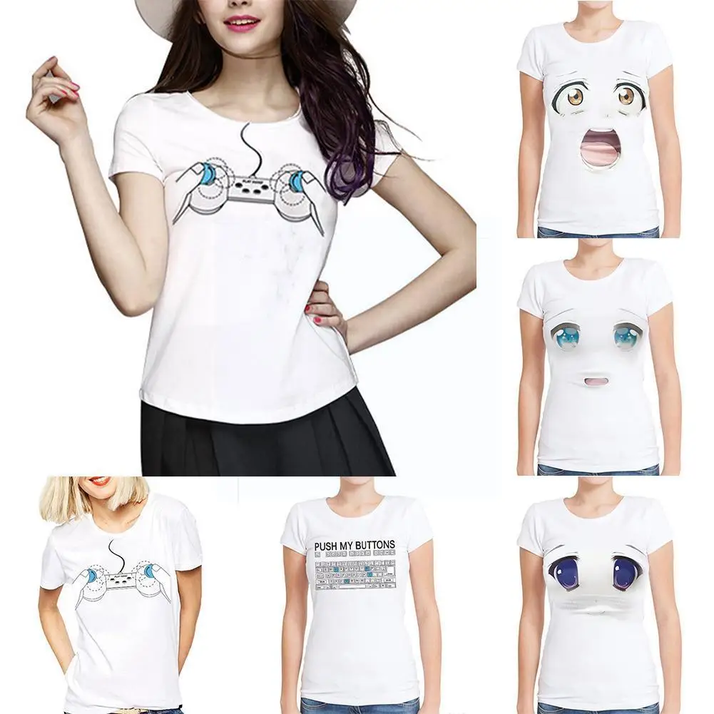 

Женская футболка в стиле панк, с коротким рукавом