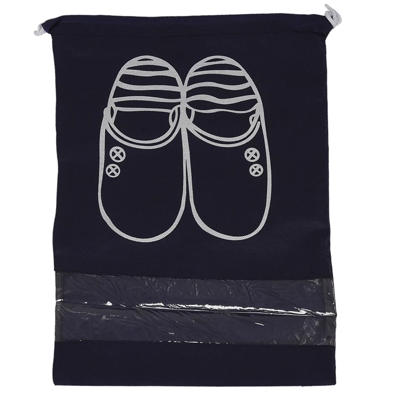 

Portable Travel Shoe Bags Dustproof Shoe Organizer For Men And Women Water-Resistant Space Saving Storage Bags Navy Blue (10 Pcs