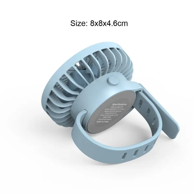 

G32B USB Rechargeable Cooling Watch Fan Personal Fan 3 Speed Wearable Cooler Sports Fan for Running Baby Stroller Outdoor