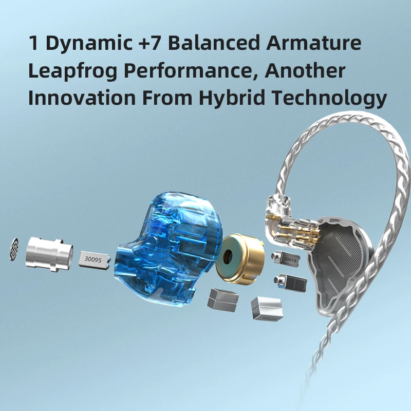 

Original Headset 16 Units Hybrid technology Earphones HIFI Bass In Ear Noise Cancelling Earbuds 7BA+1DD Sport Headphones