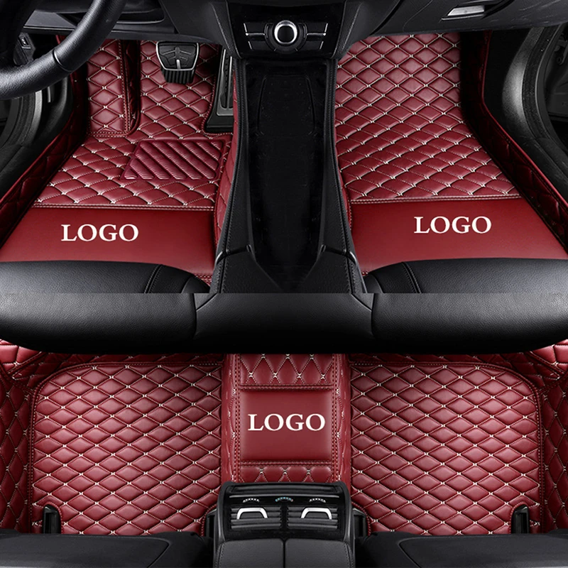 

Кожаные автомобильные коврики с логотипом для Volkswagen vw Tiguan 2009-10-11-12-13-14-15-16-17, индивидуальные подкладки для ног, Детские чехлы