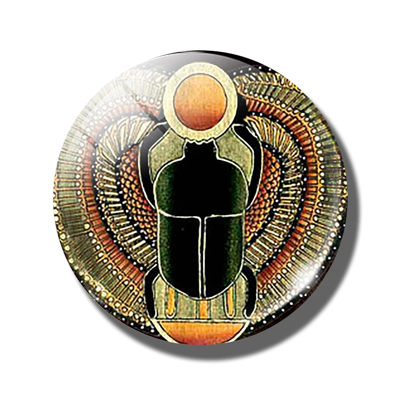 50 мм Древний Египет магниты на холодильник стекло Scarab Isis Anubis Cleopatra Scarab Египетский крест магнитные наклейки на холодильник Декор - Цвет: AS SHOW