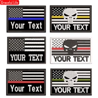 usa flag embroidery custom name text patch stripes badge iron on or velcro backing patches to backpack hat 95 8cm
