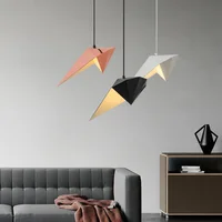 Nordic Creativity Modern Pendant Lights Iron Origami Minimalist Lamps for Bedroom Bedside Living Room Decor Lights Hanging Lamp