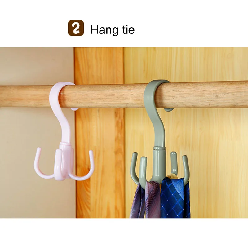 Вешалка для хранения одежды 4 крючка с поворотом на 360 градусов|Крючки и