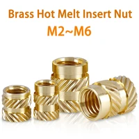 brass hot melt inset nuts heating molding copper thread inserts nut sl type double twill knurled injection brass nut m2 m6 50pcs