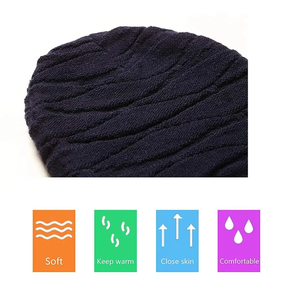 2020 Беспроводной Bluetooth V4.2 шапочка вязаная плюс бархат зимняя музыкальная шапка