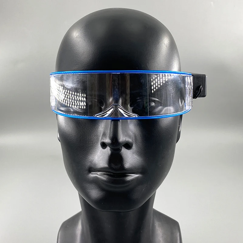 

10 Colors Available Neon Light EL Glasses EL Luminous Glasses Halloween Glow Party Supplies Transparent Flashing Light Glasses