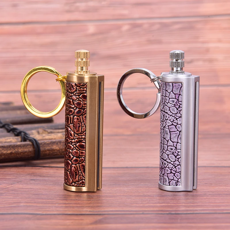 

1pc Can Be Refueled Lighter Portable Outdoor Survival Safety Tool Instant Emergency Fire Starter Metal Retro Match Flame Lighter