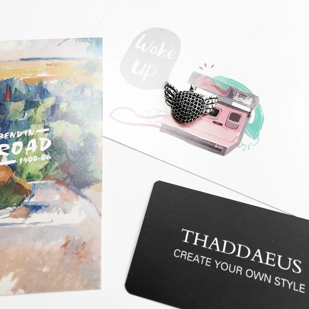 Женский винтажный кулон в виде крыльев и сердца черное ювелирное изделие из