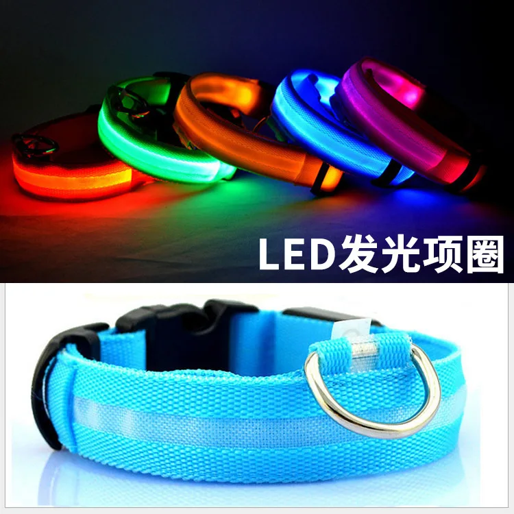 

Нейлоновый светодиодный ошейник для собак, ночная безопасность, светится в темноте, поводок для собак, светящиеся флуоресцентные ошейники ...